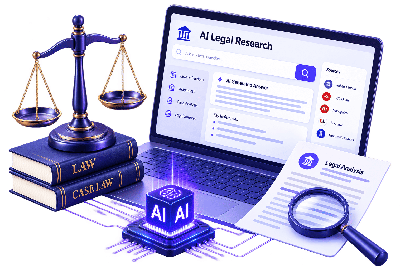 AI legal research workspace